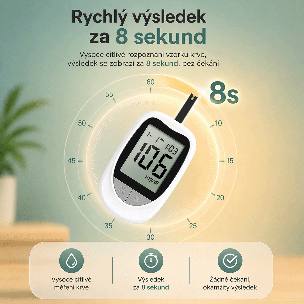 Digitální glukometr sada pro přesné měření